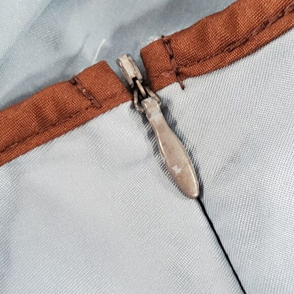 🔺️Anthropologie Ladakh Blue & Brown Embroidered Skirt Size 10 - Picture 5 of 8